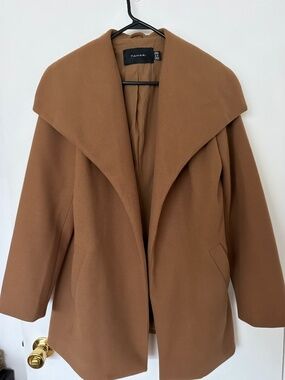 Tahari Camel Tan Coat Oversized Shawl Collar Size M